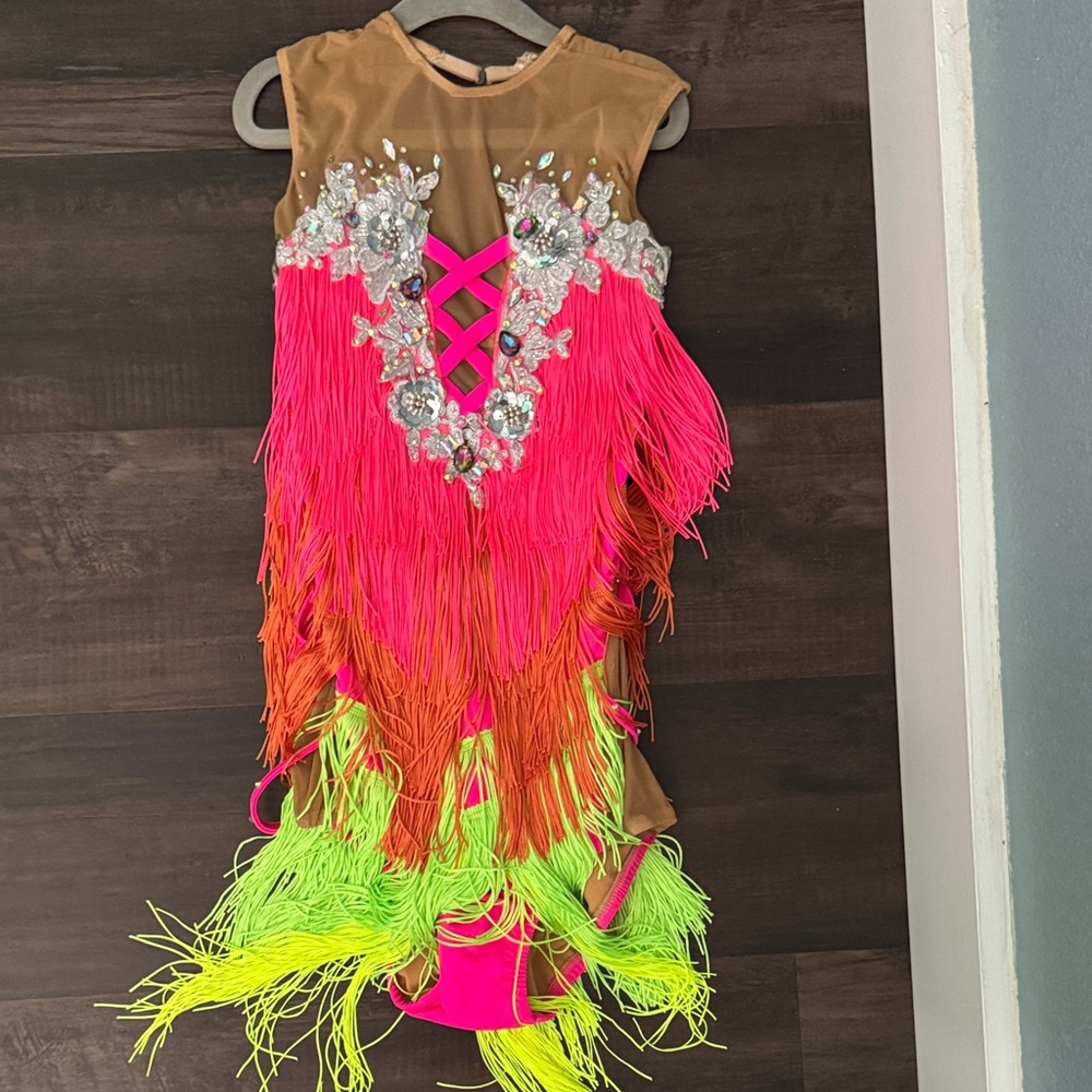 Vibrant Fringe Ballroom Kids Costume